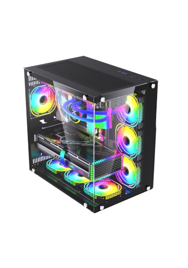 Robin 2 Uzaktan Kumandalı Rgb 7 Fanlı Gaming Akvaryum Siyah Kasa