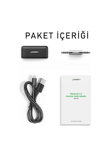 Ugreen Bluetooth 5.0 Kablosuz Müzik Alıcı Audio Receiver