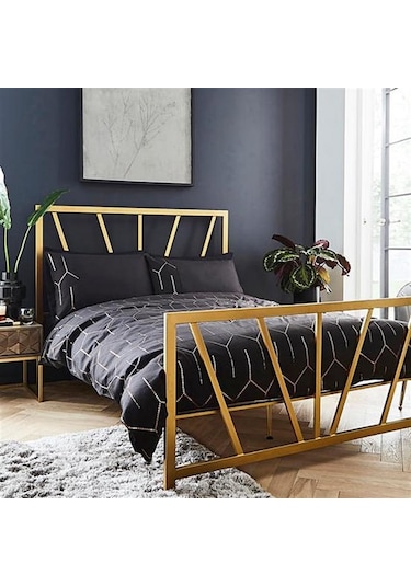 Etro Çift Kişilik Metal Karyola Antrasit