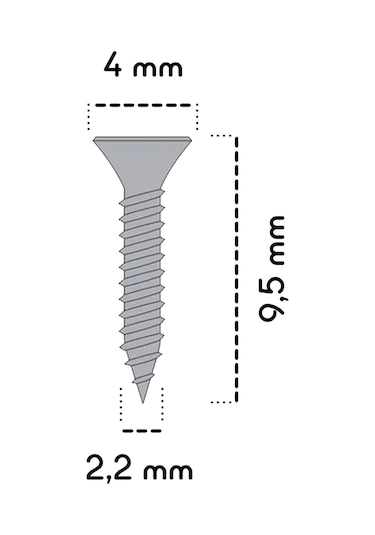 100 Adet  9,5 mm Mini Hobi Vidası Nikel