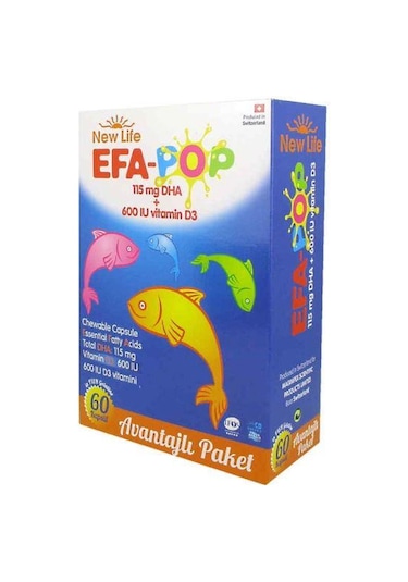 Efa-Pop Çiğnenebilir Balık Yağı 60 Kapsül
