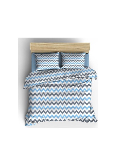 Battal Yataklar İçin Çarşafı Lastikli Pamuklu Nevresim Takımı MAVI