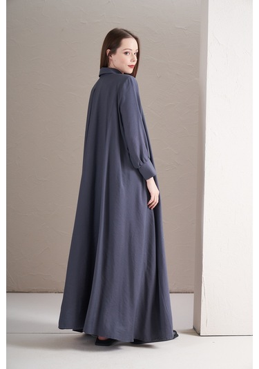 A Pile Ekstra Salaş Modal Elbise İndigo İndigo