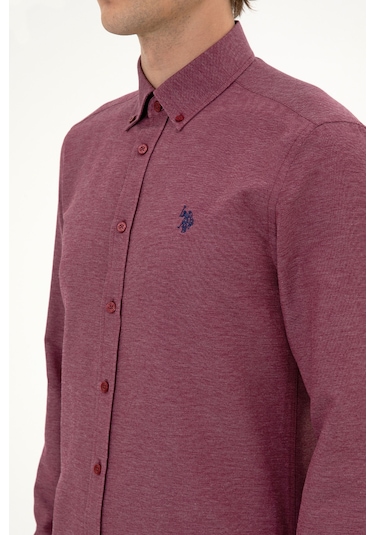U.s. Polo Assn. Erkek Bordo Gömlek Basic 50316723-vr014 Bordo
