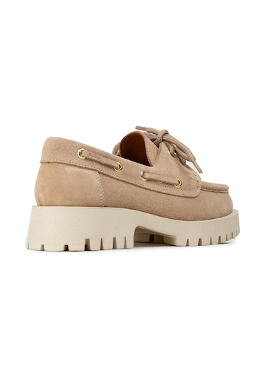 Deery Kadın Hakiki Süet Bej Marin Loafer - 02036zbejc01