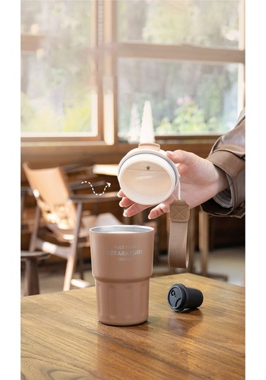 Sırdırmaz Kapaklı Paslanmaz Çelik Isı Yalıtımlı Termos Ofis Kupa 360 Ml - Pembe Pembe