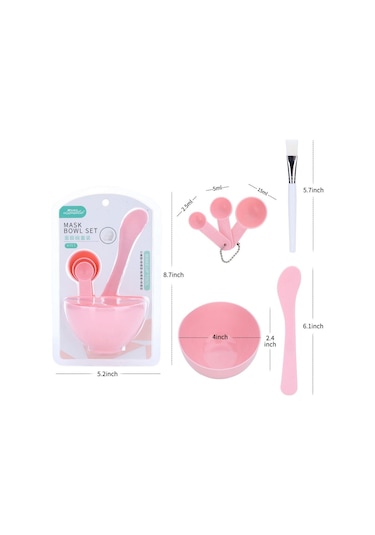 Yüz Maskesi Kendin Yap Karıştırma Aleti Seti Pembe Renk