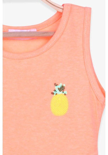 Breeze Kız Çocuk Elbise Ananas Desenli 1.5-5 Yaş, Neon Turuncu