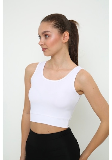 Newco Askılı Body Crop Top Üst - Beyaz Beyaz