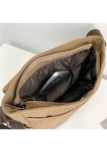 Moda Günlük Çok Amaçlı Kanvas Omuz Çantası Mh7022 Kahverengi