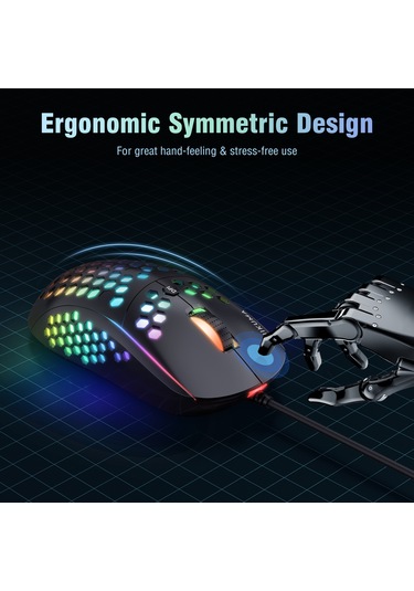 Onikuma CW903 RGB Aydınlatmalı Kablolu Optik Oyuncu Mouse