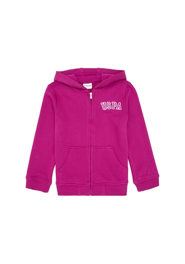 U.S. Polo Assn. Kız Çocuk Fuşya Kapüşonlu Fermuarlı Basic Sweatshirt 50316837-VR023 U.S. Polo Assn. Kız Çocuk Fuşya Kapüşonlu Fermuarlı Basic Sweatshirt 50316837-VR023