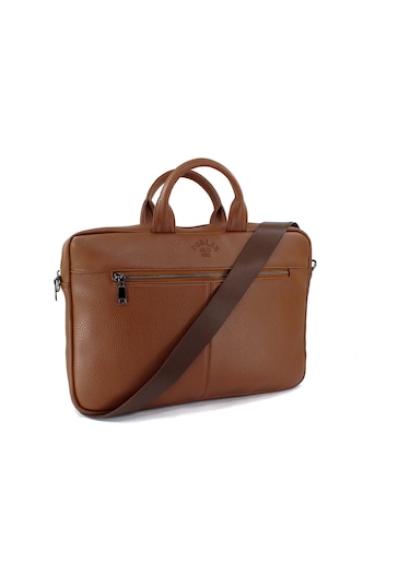 Taba Renk Askılı Dosya Evrak 15.6 İnç Laptop ve Evrak Çantası Taba