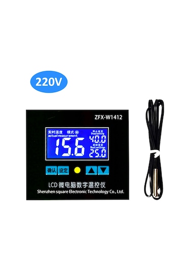 Geeroyoo Dijital Sıcaklık Kontrol Cihazı - Yüksek Hassasiyetli 0.1 C Ayarlı - 220v Mikroişlemci Tabanlı Termostat