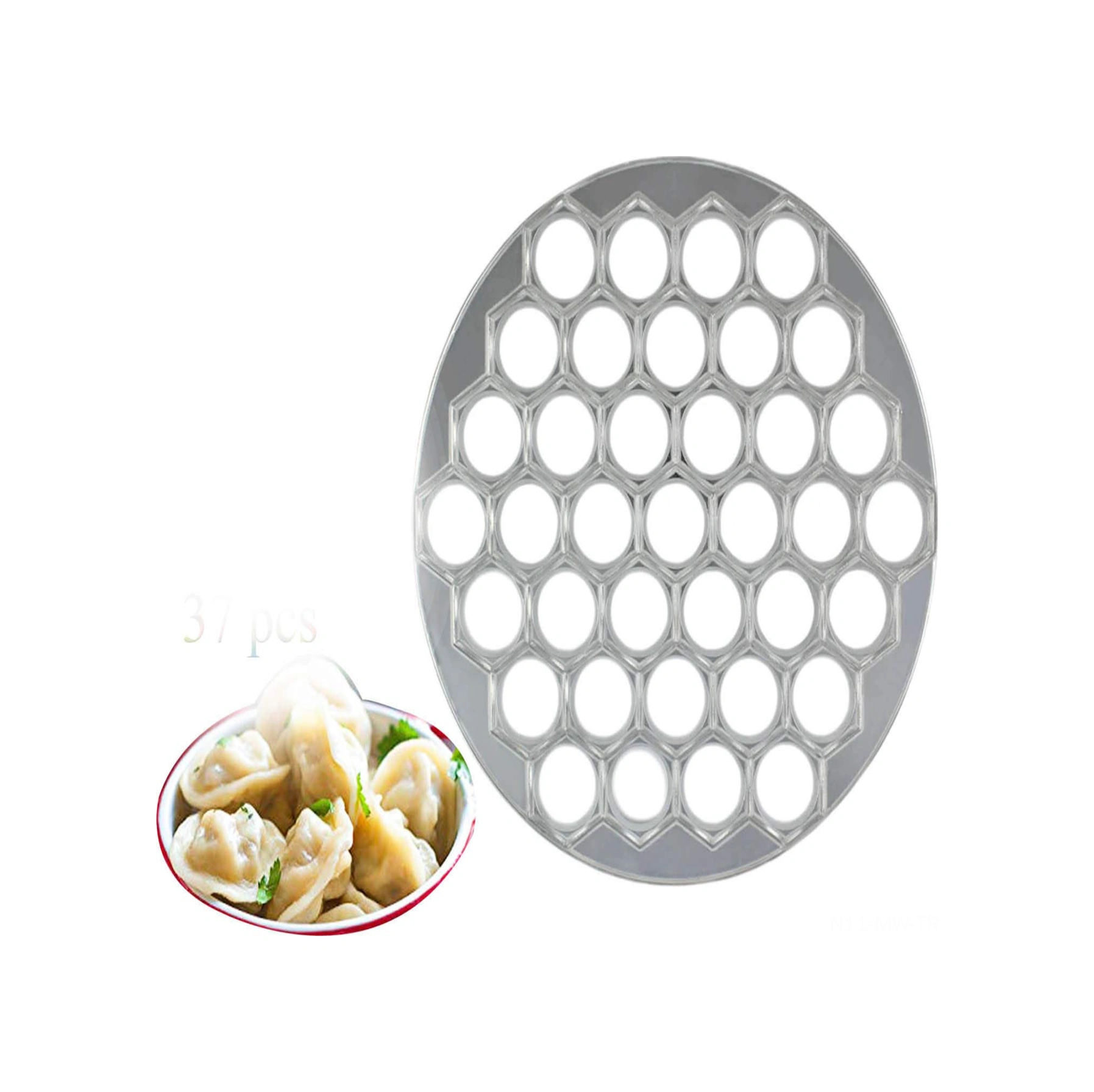 Moveevo 37 Lü Allyuminyum Manti Kalıbı - Evdeki Mutfak İçin Zaman Tasarrufu Sağlayan Metal Hamur Kalıbı Gümüş