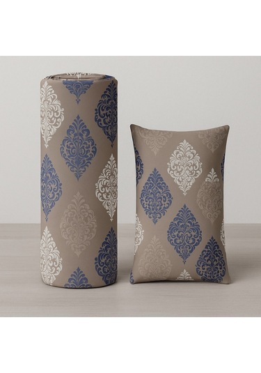 Tek Kişilik Desenli Lastikli Çarşaf Seti 100x200 Cm + 1 Yastık Kılıfı 50x70 Bej