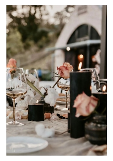 Silindir Mum 3'lü Kokulu Büyük Mum Dekoratif Mum Seti Siyah