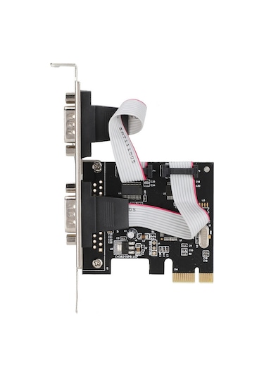 Fosenze Pcı-e X1 Arayüzlü 2 Adet 9-pin Rs232 Seri Port Kartı, Wch382l Çipi, 230.4 Kbps, Windows/linux/dos Desteği