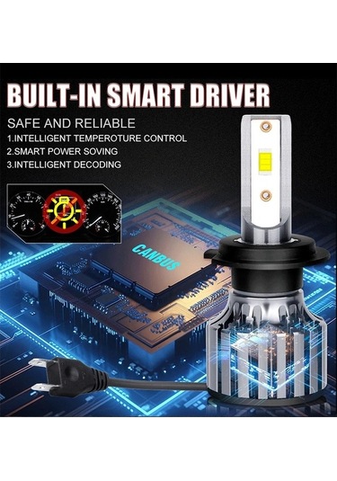 Flybuy H7 H4 Led 6500k Beyaz H8 H9 H11 9005 9006 Hb3 Hb4 9012 Far Lamba 12