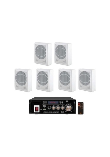 6 Adet Duvar Hoparlörlü Masaj Salonu Ses Sistemi, Spa Ses Sistemi , Hoparlör Ve Amfi Hazır Set Eko Seri
