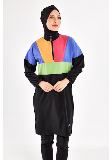 Spor Likra Tam Kapalı Tesettür Mayo 1226 Siyah09 Siyah09