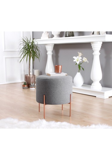 Lorencehome Copper Puf - Gri / Lorencehome