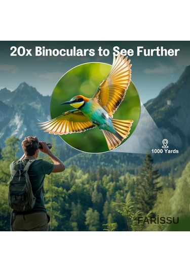 Kl65 20x50 Hd Dürbün Geniş Görüş Açısı, Yüksek Büyütme Kapasitesi Siyah