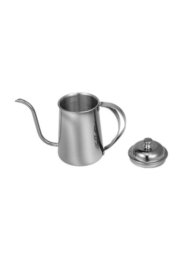 Fortunelane 650ml Paslanmaz Çelik El İle Dökme Kahve Çaydanlığı - Profesyonel Barista Fonksiyonu, Beyaz Renk Beyaz Gümüş