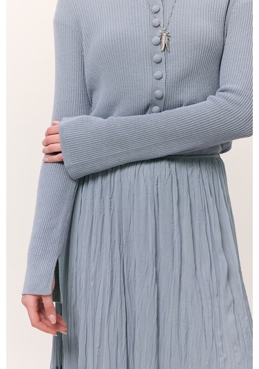 Crush Piliseli Uzun Etek Mavi Mavi