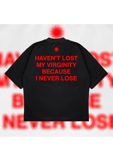 Tarzsokak I Never Lose Boxy Fit Oversize Unisex Tshirt Baskılı Tişört Siyah