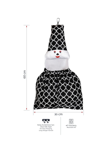 Çok Amaçlı Lastikli Poşetlik , Poşetler Için Sevimli Dekoratif Düzenleyici Mutfak Aksesuarı & Siyah