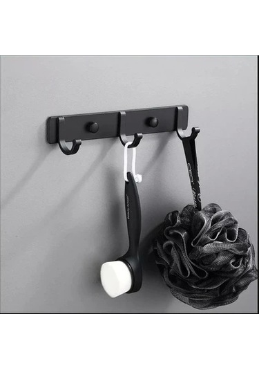 Alüminyum 3'lü Askılık Mat Siyah Çok Renkli