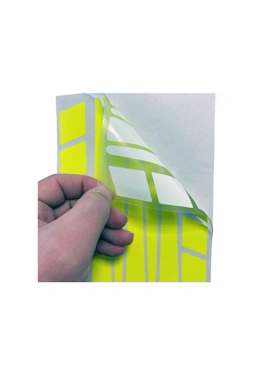 Şerit Tasarımlı Floresan Sarı Motosiklet Kask Sticker Çınar Extreme