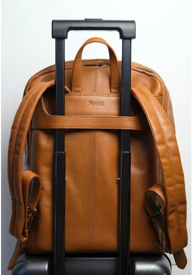Ryoko Madison Full Grain Deri Unisex Sırt Çantası Tan 1