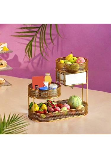 Homyl Meyve Sepet Tepsisi Ekmek Sepeti Sebze Rafı Sebzesi Soğan Altın