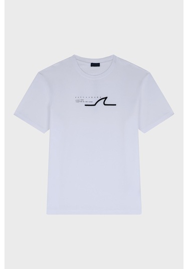 Paul & Shark Erkek T Shirt 24411053 010 Beyaz Beyaz