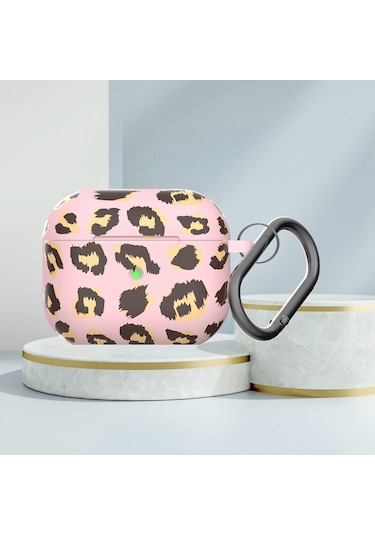 B Serisi Silikon Baskılı Leopar Baskı Kablosuz Kulaklık Airpods Uyumlu 3 B-4 İçin Koruyucu Kılıf Diğer