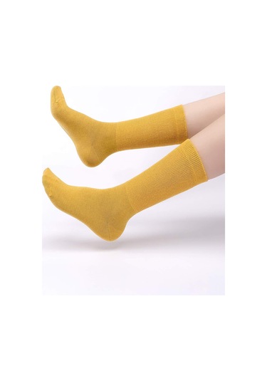 Mısırlı Kadın %10 Gümüş Madeni İçerikli Sarı Soket Çorap M 78000 S Sarı