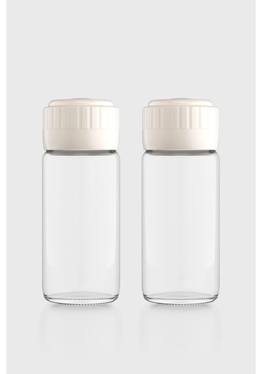 Renga Hibrit 244 Ml Bej Kapaklı 2'li Cam Baharatlık Seti 161005 Bej