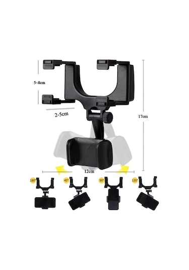 Kenpazar Araba Dikiz Aynasına Takılan Telefon Tutucu Siyah