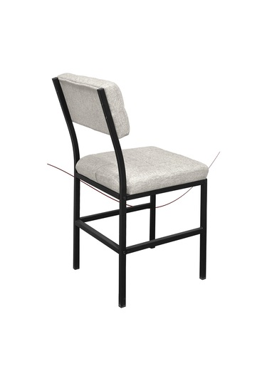 Nemeron İkon Mutfak Sandalyesi Keten Kumaş Metal Sandalye Silinebilir Kafe Salon Sandalyesi - Krem Krem