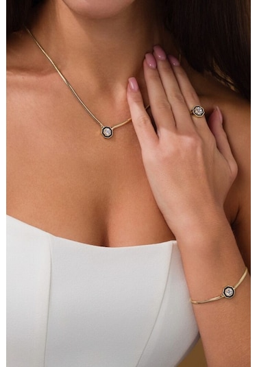 Çağla Set Kolye,yüzük,bileklik T13459