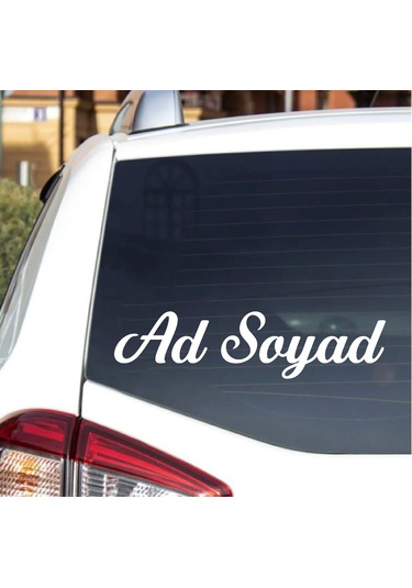 Kişiye Özel Ad Soyad Sticker 2 Adet - Araba Oto Motosiklet Karavan Sticker - 00097 15 Cm