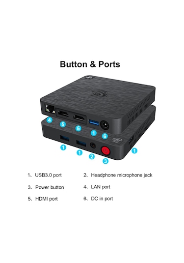 Beelink T4 Pro Mini PC Intel N3350 4 GB 64 GB W10 Mini PC