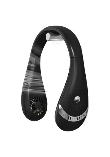 Enjoy Homee Katlanabilir Asılı Boyun Fanı Asılı Boyun Taşınabilir Yapraksız Küçük Fan 3610 Siyah