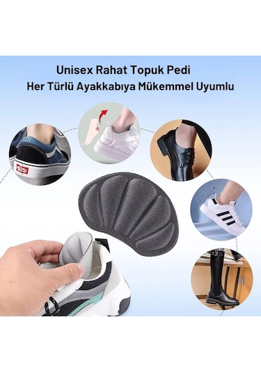 Ayakkabı Vurma Önleyici Siyah Bez Ped Yapışkanlı Dolgulu Topuk Arkası Koruma Tabanlık