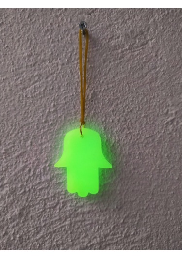 Fatma Ana Eli Karanlıkta Parlayan Fosforlu Dikiz Aynası Asma Süsü 2 Adet Yeşil