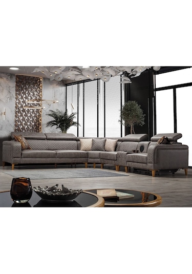 Lord Ses Sistemli Yataklı Mekanizmalı Köşe Koltuk Takımı Kahve