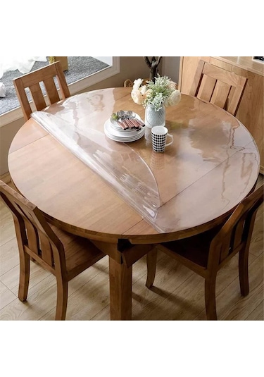 Şeffaf Pvc Daire Masa Örtüsü | 2.4Mm | Koruyucu Mika | Muşamba