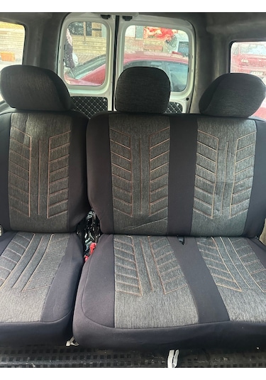 Argalı Ford Courier Araca Uygun Oto Koltuk Kılıfı Üniversal Keten Ve Suni Deri Cepli Oto Koltuk Kılıf Bej